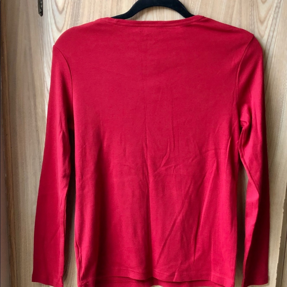 Croft&Barrow Red Classic T Long Sleeve Size PS - Picture 3 of 8